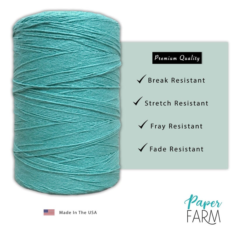Paper Farm Durable Loom Warp Thread (Turquoise), 8/4 Warp Yarn (800 Yards), Perfect for Weaving: Carpet, Tapestry, Rug, Blanket or Pattern - Warping Thread for Any Loom - Image 2